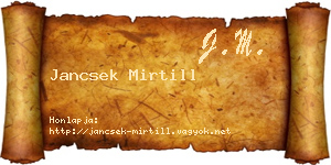 Jancsek Mirtill névjegykártya